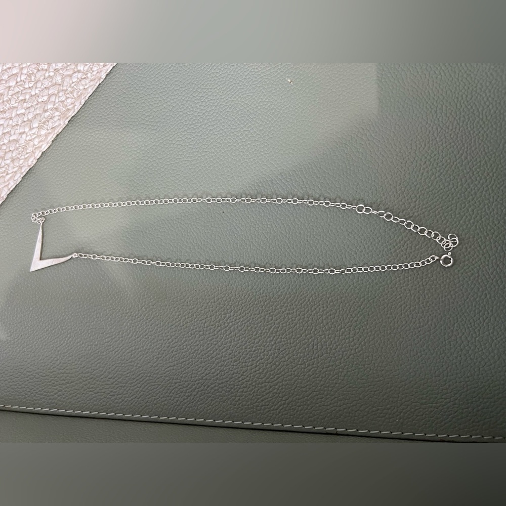 Sterling Silver Necklace with Chevron Pendant - Picture 7 of 8